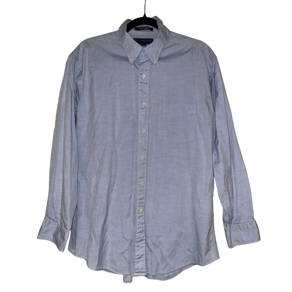 🔴 Cambridge Classics by Mervyn's Vintage Men's Pinpoint Oxford Dress Shirt